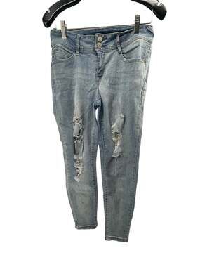 Wallflower Light Wash Blue Distressed Denim Skinny Jeans Junior's Size 5